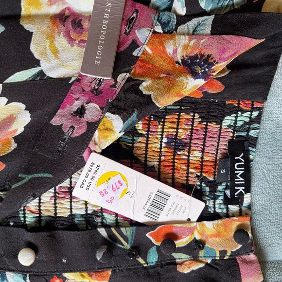 NWT! Anthropologie x Yumi Kim black floral button front maxi dress New! S small - Picture 6 of 8